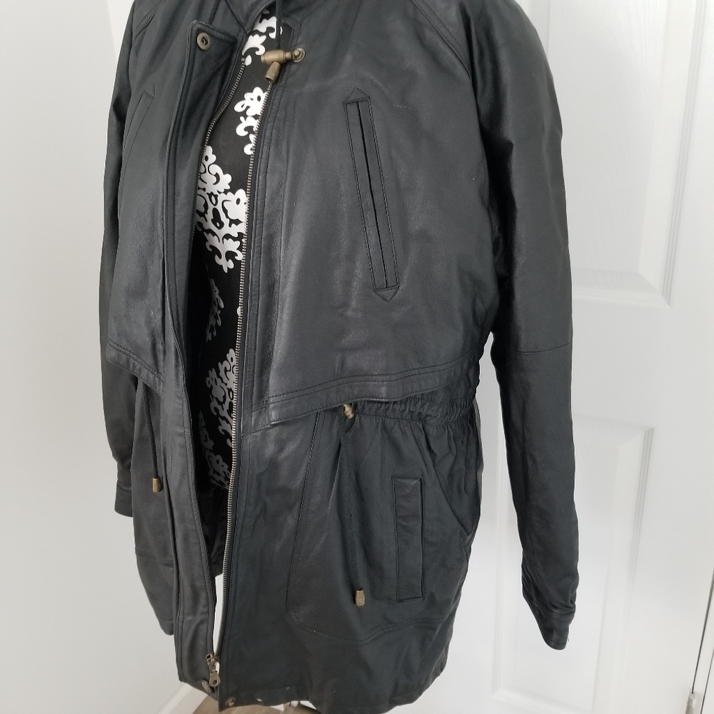 Genuine Leather Thick Winter Coat - Picture 3 of 11